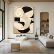 Textured Geometric Fusion | Black Beige