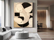 Textured Geometric Fusion | Black Beige