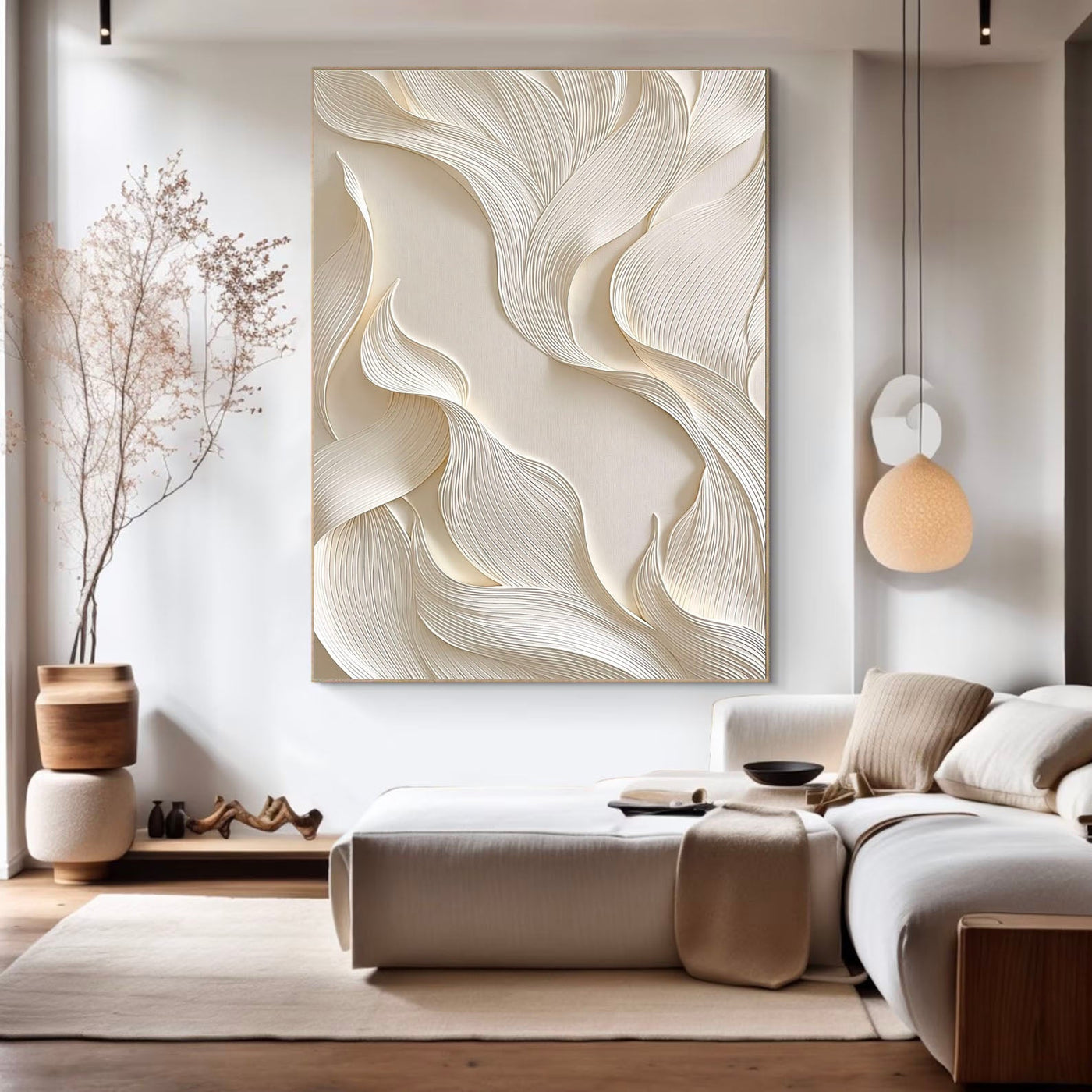 Textured Wave Serenity | Ivory Flow