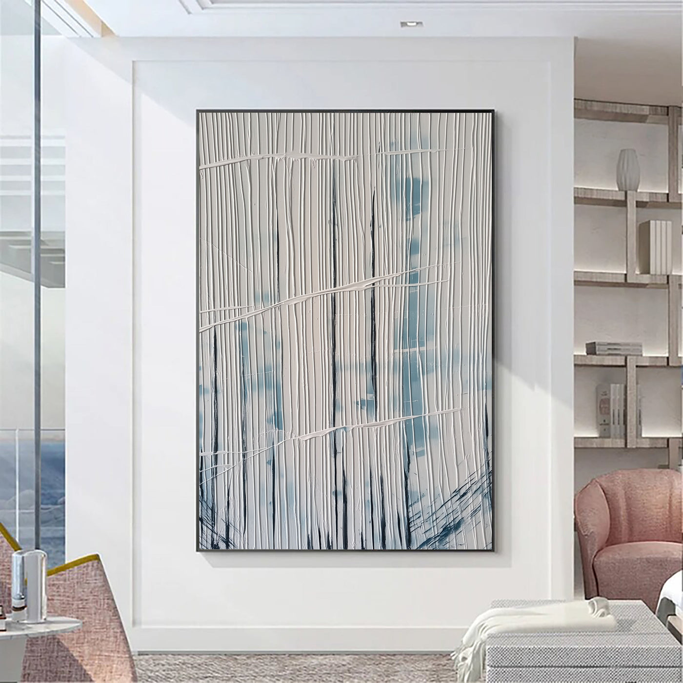 Textured Linear Flow | Blue Whisper