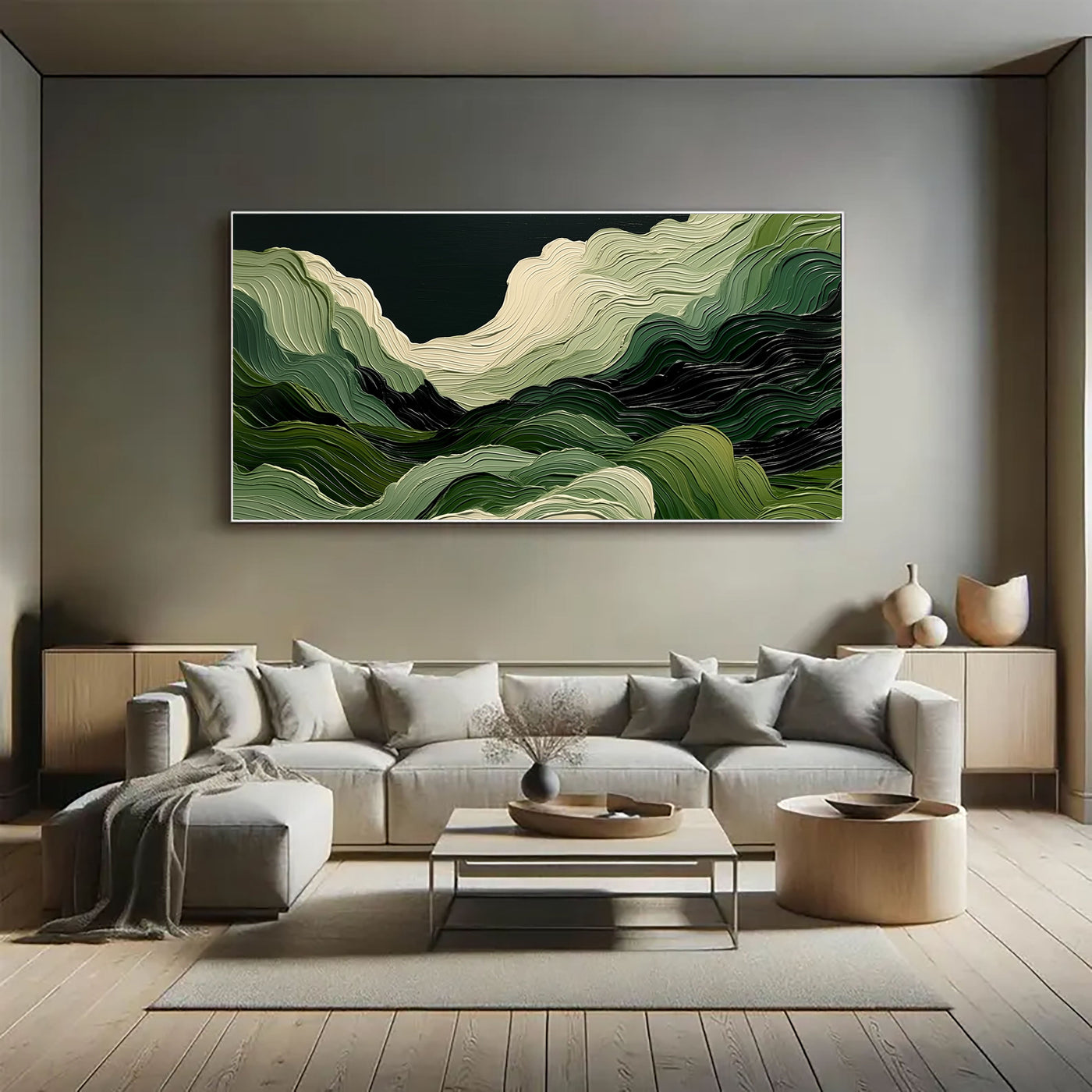 Layered Wave Harmony | Emerald Flow