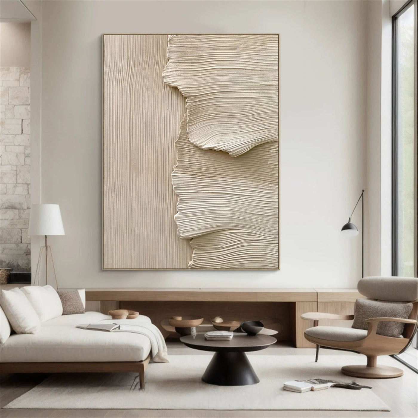 Textured Wavy Layers | Beige Fusion