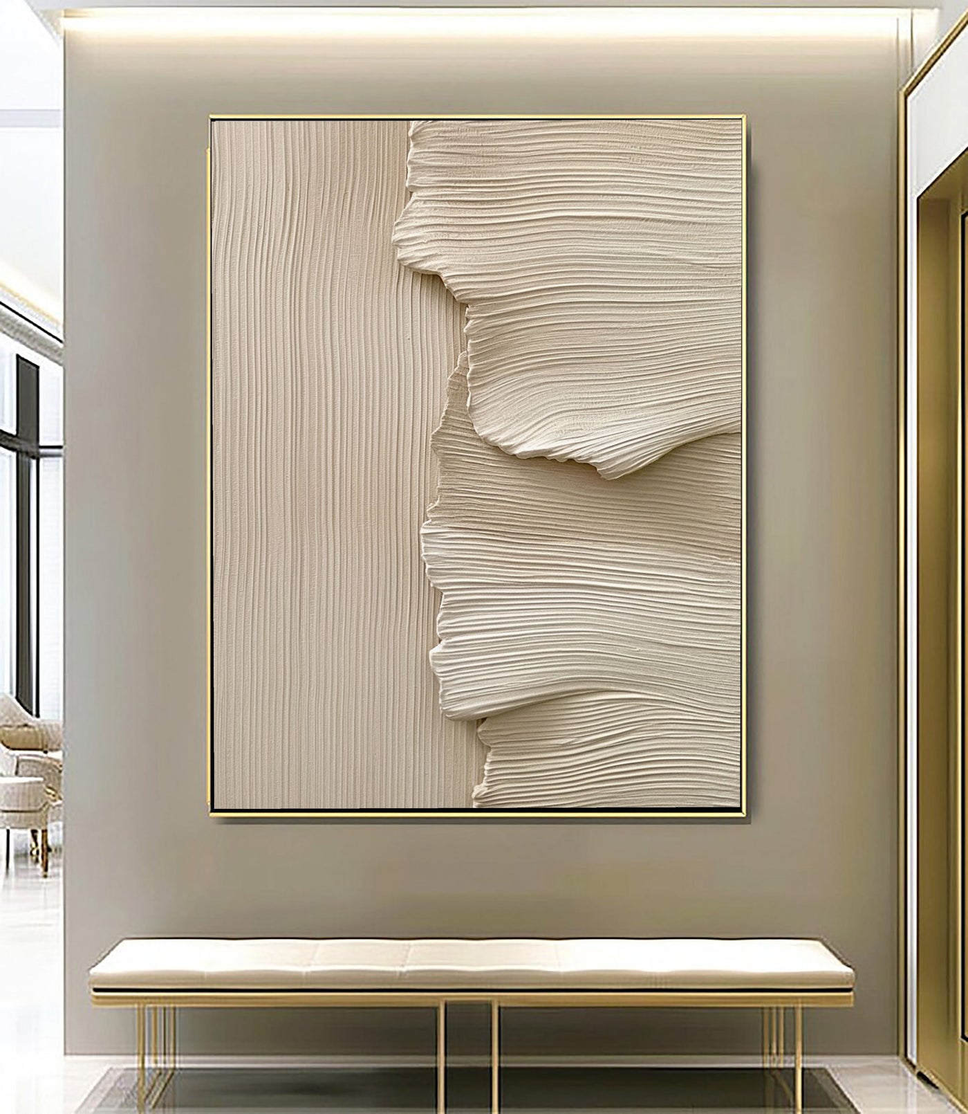 Textured Wavy Layers | Beige Fusion