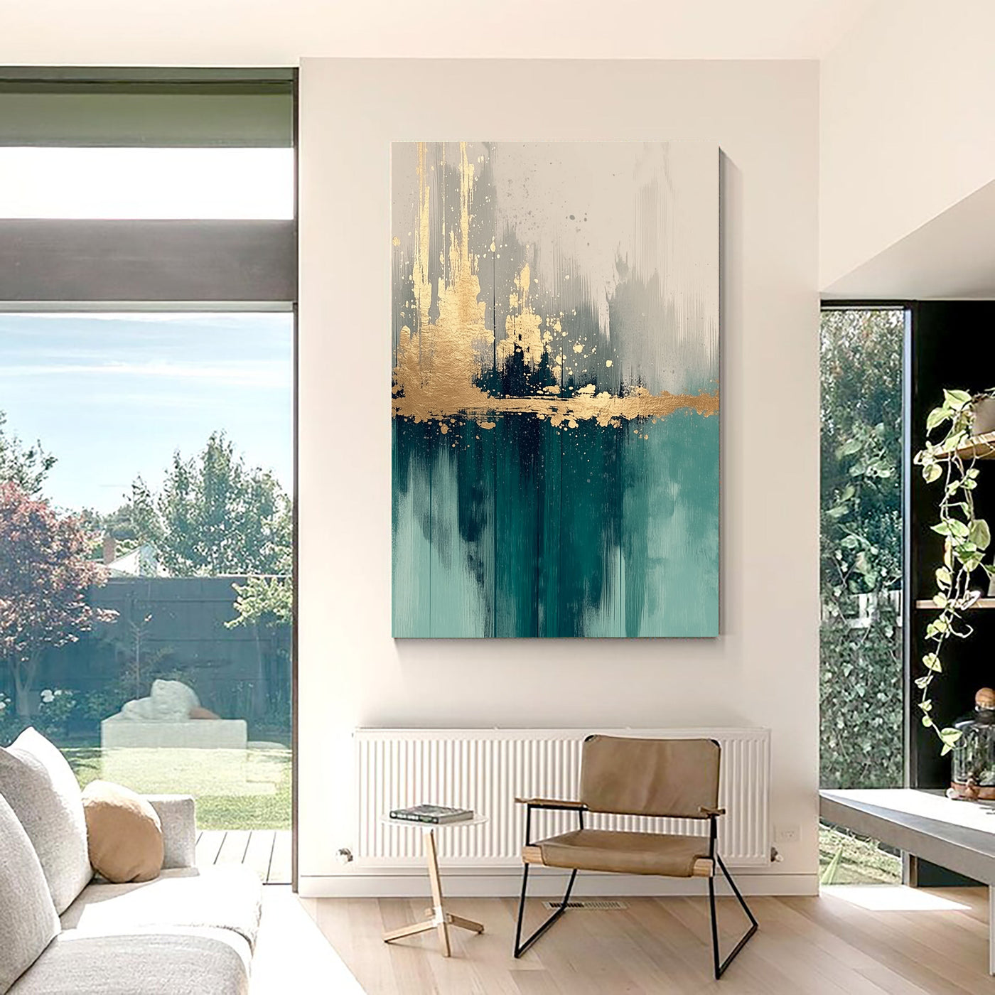 Golden Horizon Glow | Teal Depth