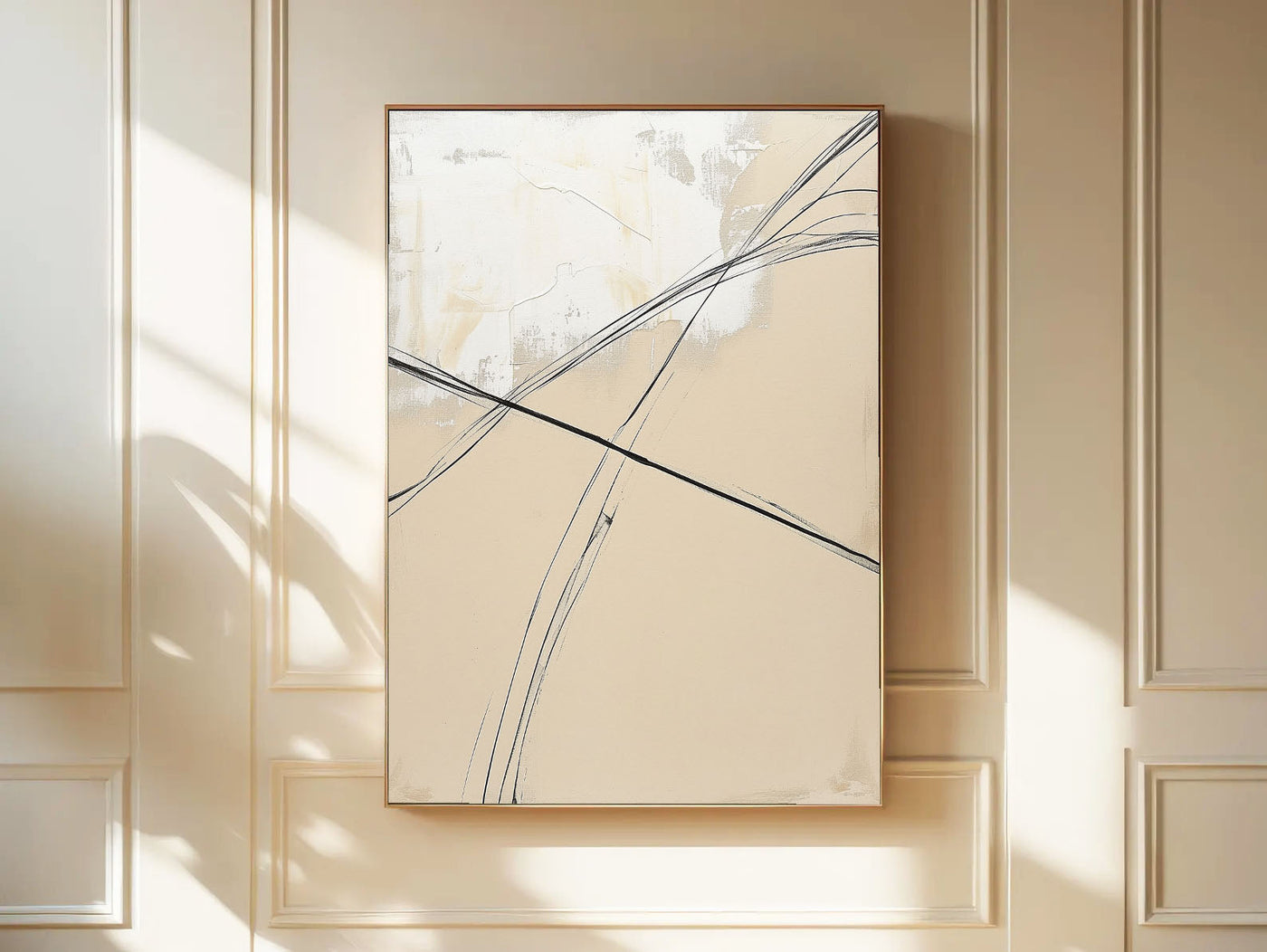 Textured Lineal Elegance | Beige Black