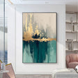 Golden Horizon Glow | Teal Depth