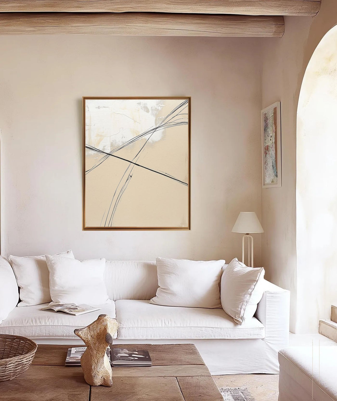 Textured Lineal Elegance | Beige Black