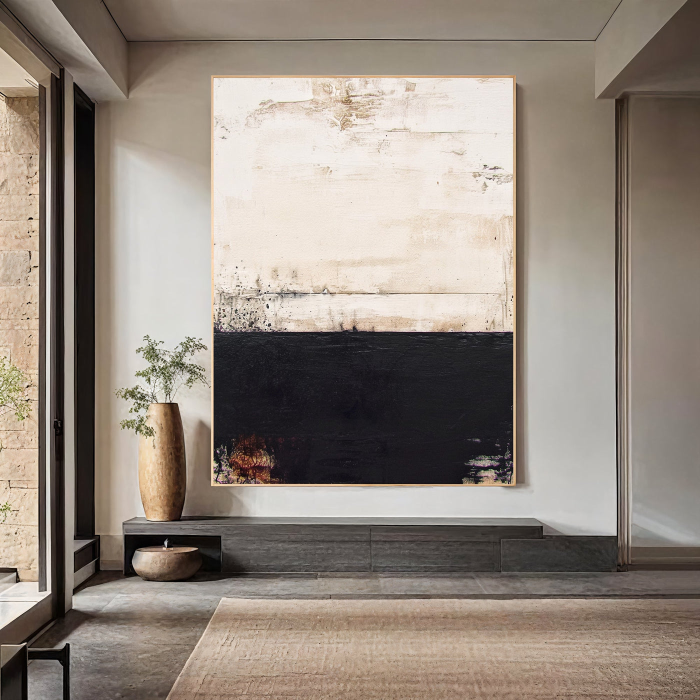 Textured Beige Contrast | Ebony Hues