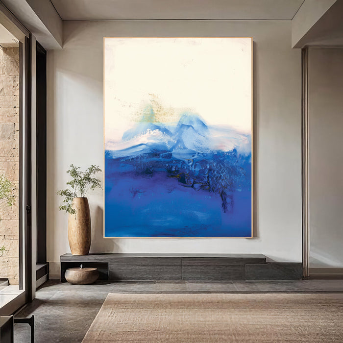 Textured Azure Opulence | Blue White