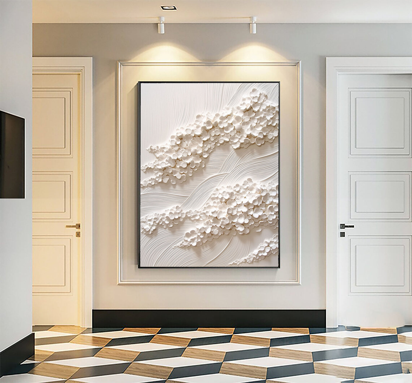 Textured Petal Wave | Ivory Bloom