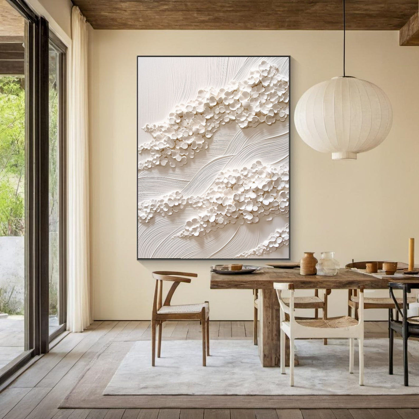 Textured Petal Wave | Ivory Bloom