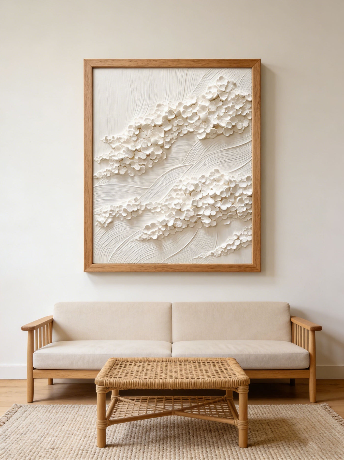 Textured Petal Wave | Ivory Bloom