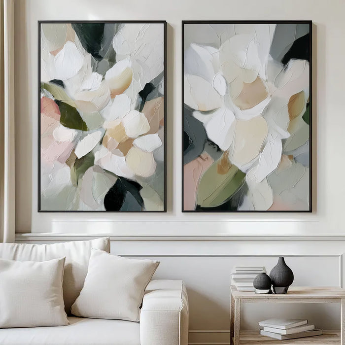 Textured Abstract Blooms | Soft Hues