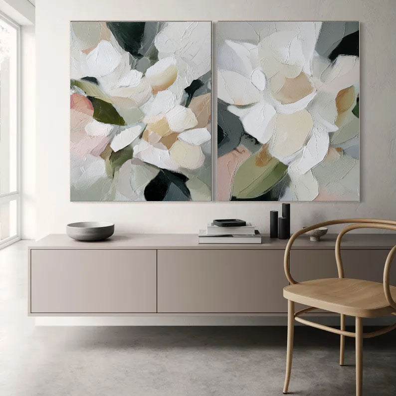Textured Abstract Blooms | Soft Hues