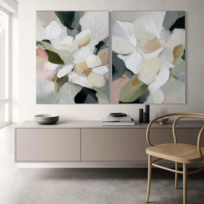 Textured Abstract Blooms | Soft Hues