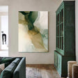 Textured Fluid Elegance | Green Beige
