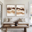 Layered Earth Tone Waves | Abstract Landscape