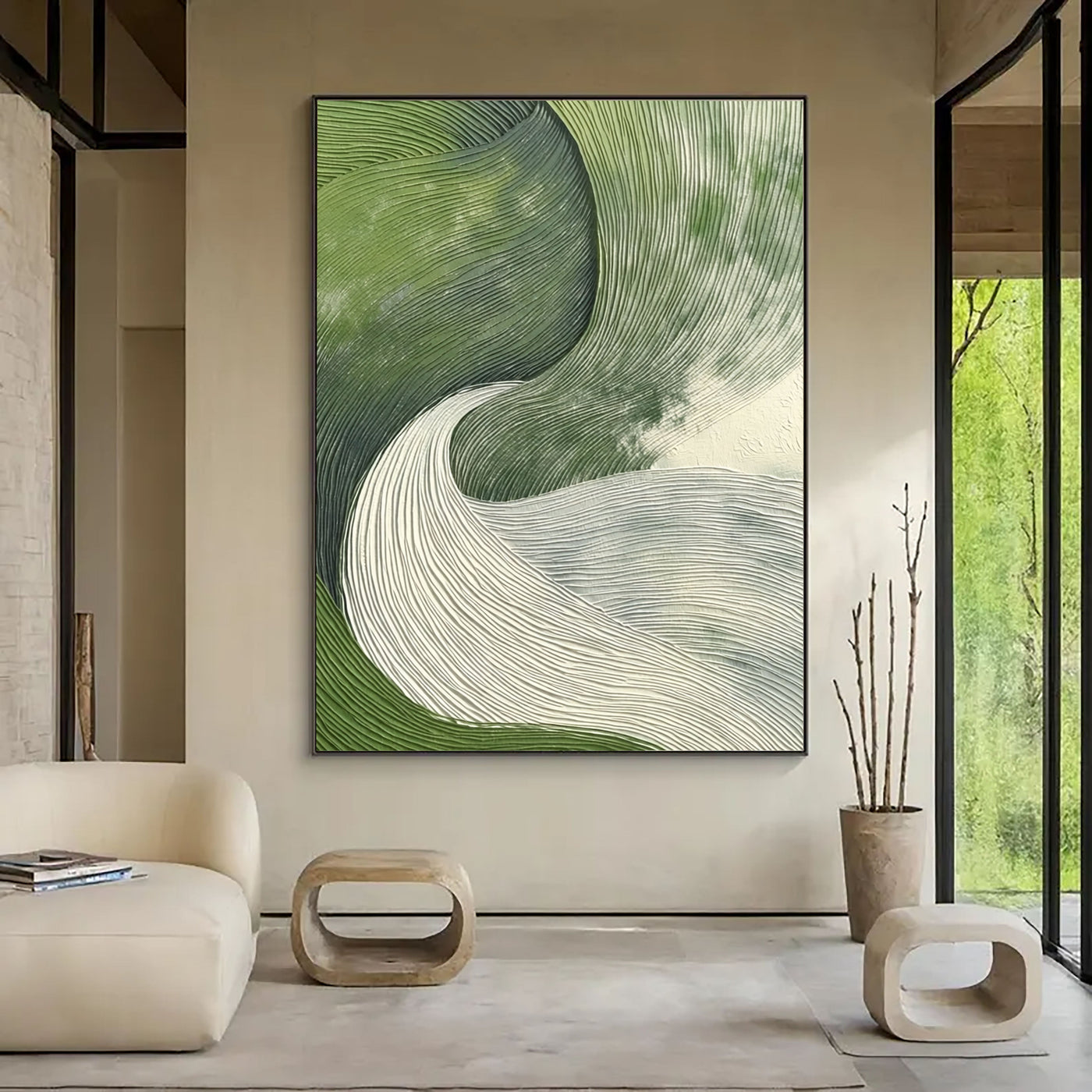 Textured Wave Vista | Green Currents