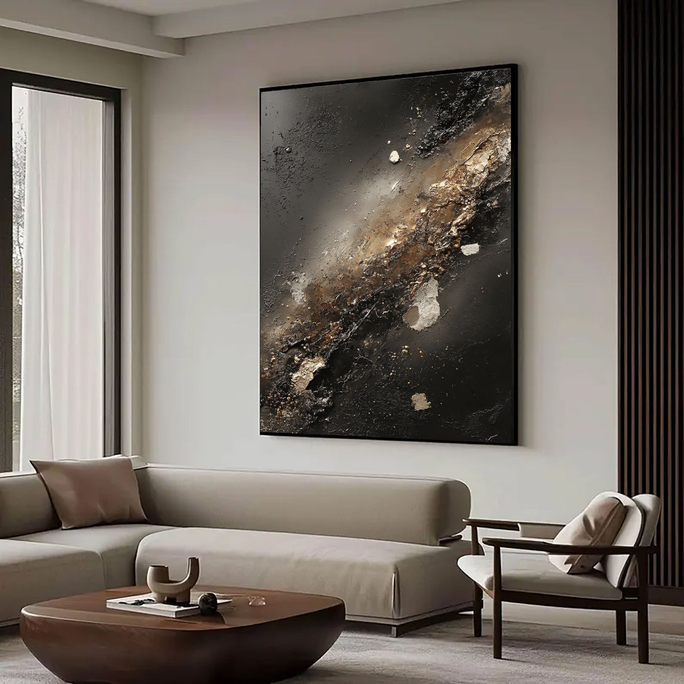 Textured Metallic Veins | Noir Gold