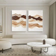 Layered Earth Tone Waves | Abstract Landscape