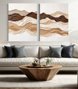 Layered Earth Tone Waves | Abstract Landscape