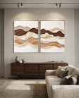 Layered Earth Tone Waves | Abstract Landscape