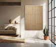 Textured Woven Serenity | Beige Grid