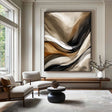 Textured Fluid Waves | Gold Noir