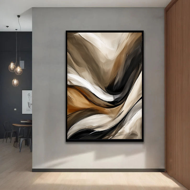 Textured Fluid Waves | Gold Noir