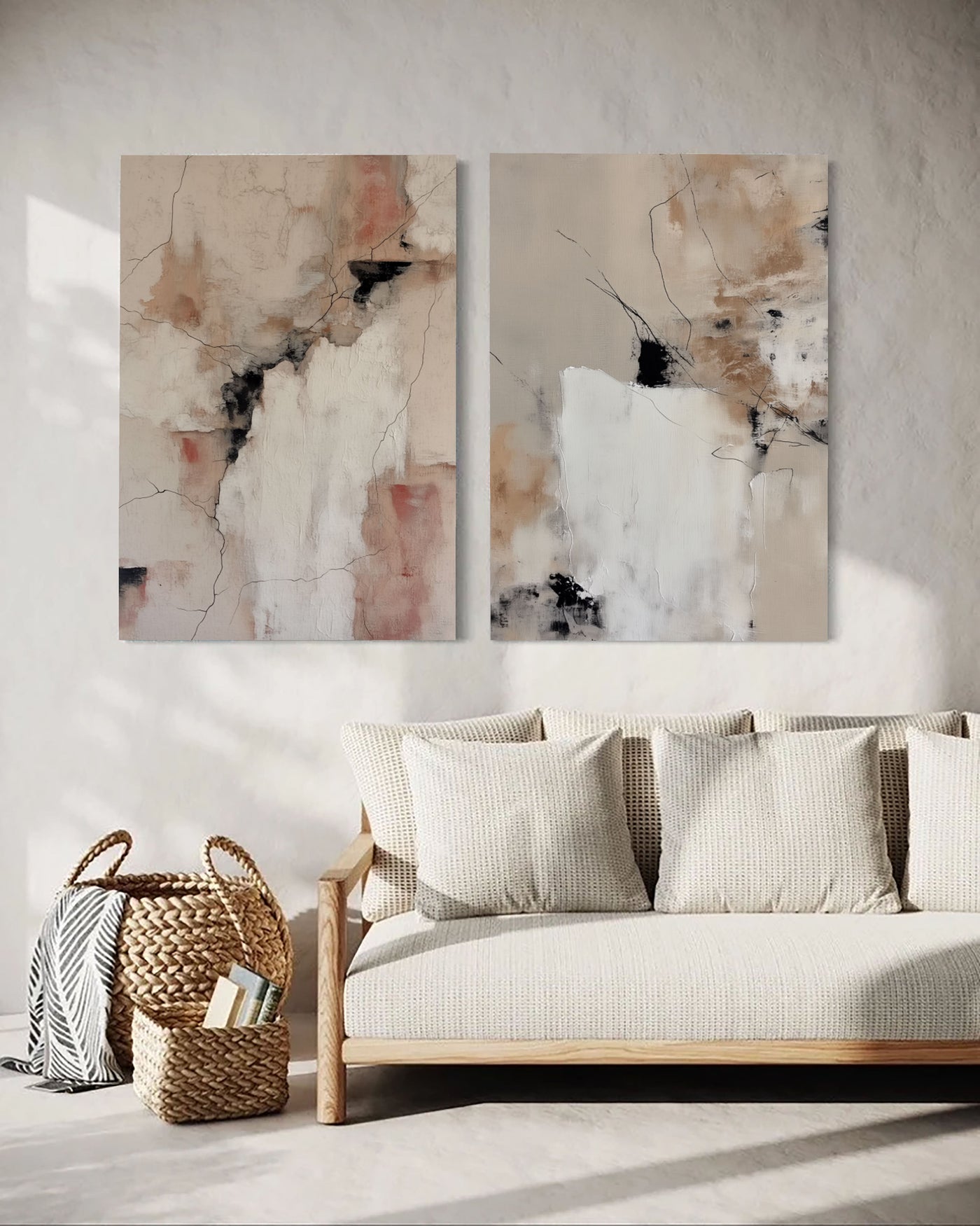 Cracked Earth Tones | Abstract Duality