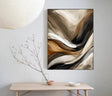 Textured Fluid Waves | Gold Noir