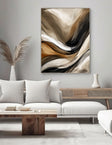 Textured Fluid Waves | Gold Noir