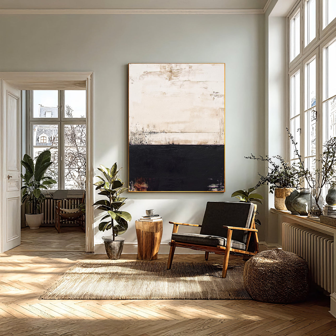 Textured Beige Contrast | Ebony Hues