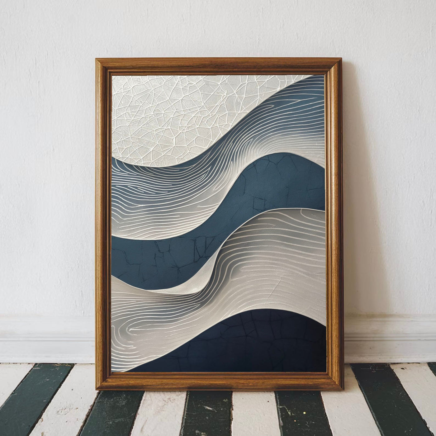 Textured Wave Serenity | Indigo Flow