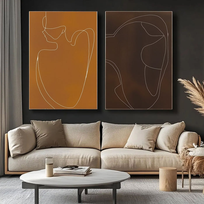 Abstract Line Art | Earth Tones