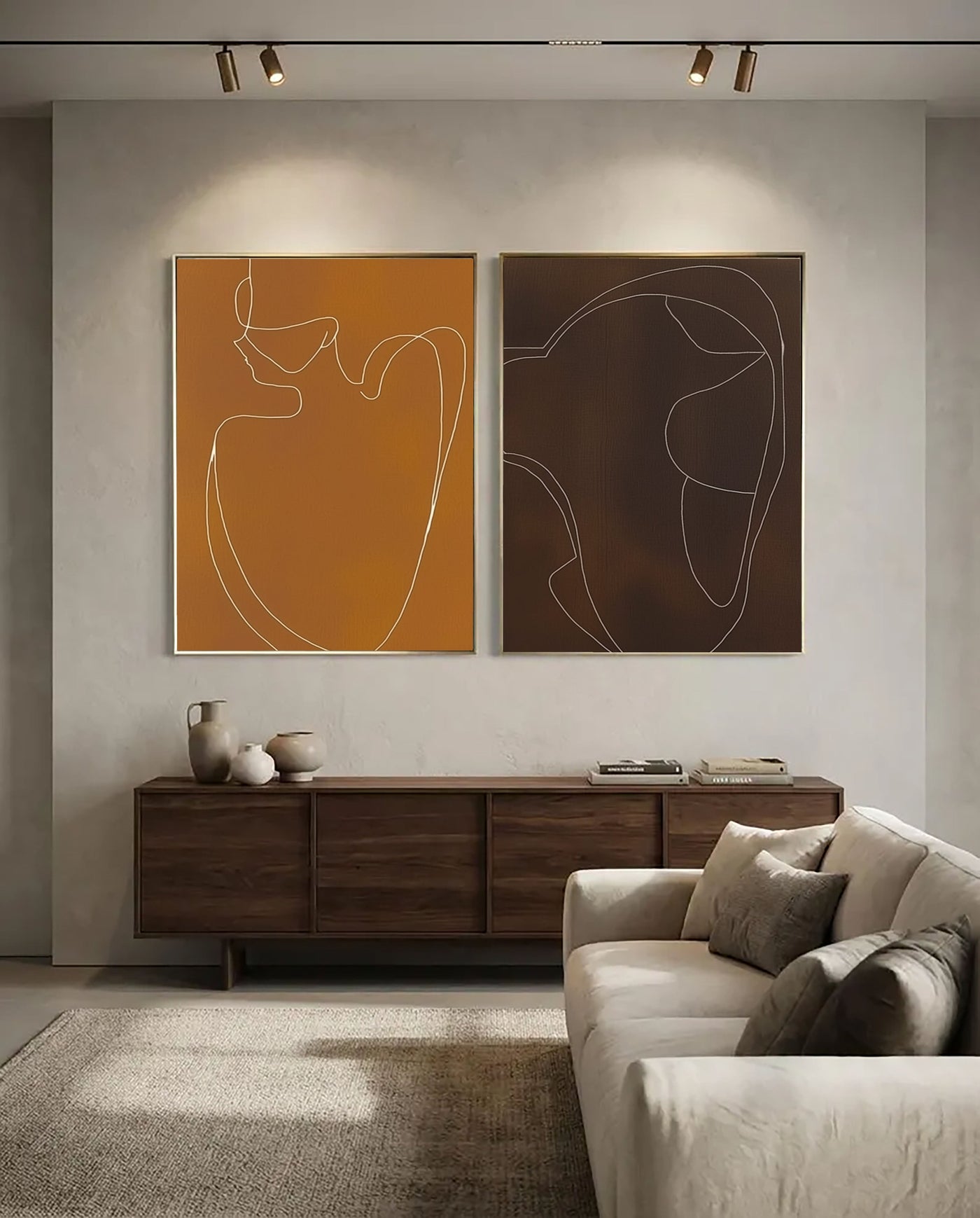 Abstract Line Art | Earth Tones