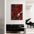 Textured Crimson Surge | Ebony Swirl