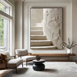 Textured Stucco Stairs | Ivory Hues