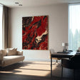 Textured Crimson Surge | Ebony Swirl