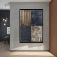 Textured Paneled Elegance | Navy Bronze