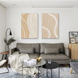 Elegant Beige Line Art | Flowing Grace