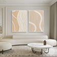 Elegant Beige Line Art | Flowing Grace