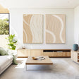 Elegant Beige Line Art | Flowing Grace