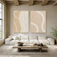 Elegant Beige Line Art | Flowing Grace