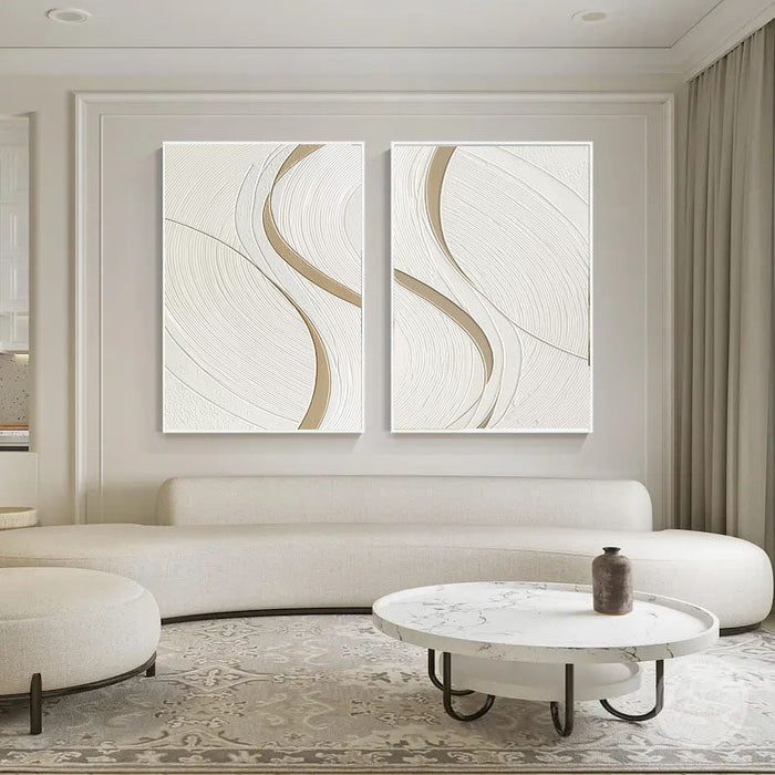 Minimalist White Line Art | Golden Curve