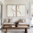 Minimalist White Line Art | Golden Curve