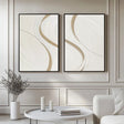 Minimalist White Line Art | Golden Curve