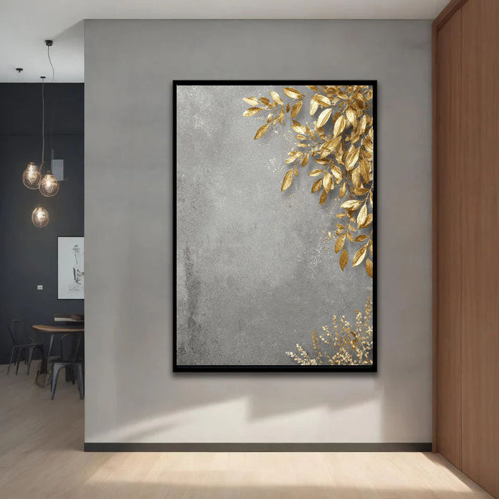 Gilded Foliage Opulence | Gray Backdrop