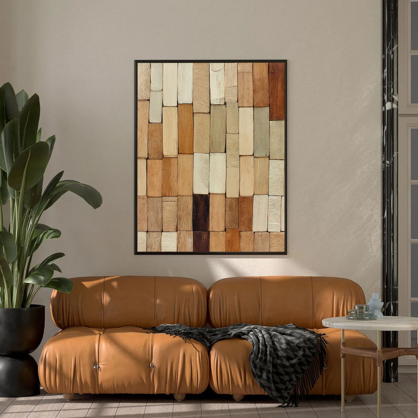 Textured Wooden Tiles | Earthy Hues