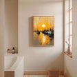 Golden Harbor Stillness | Moonlit Masts